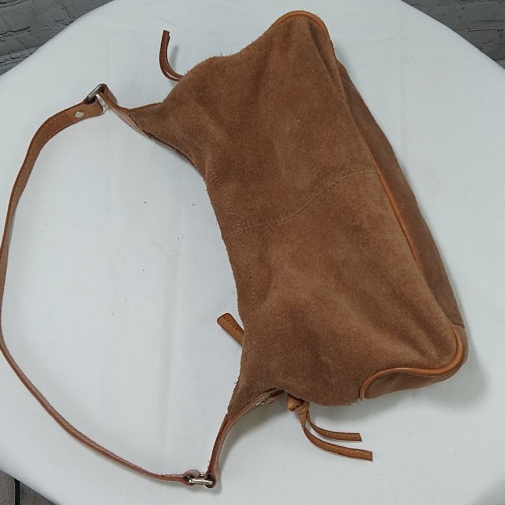 Fossil Small Tan Suede Hobo Bag